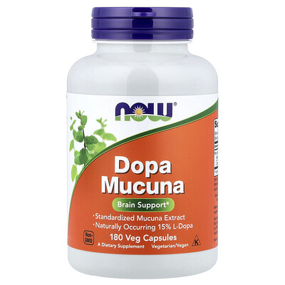 NOW Foods, L-dopa y Mucuna, 180 cápsulas vegetales