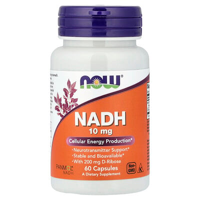 NOW Foods, NADH, 10 mg, 60 cápsulas vegetales