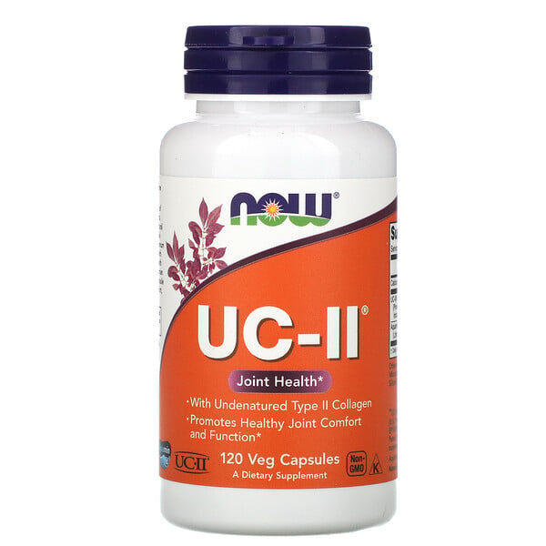 Now Foods, UC-II, добавка для здоровья суставов, неденатурированный коллаген типа II, 120 растительных капсул