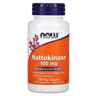 Now Foods, Nattoquinase, 100 mg, 120 Cápsulas Vegetais
