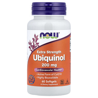 NOW Foods, Ubiquinol, 200 mg, 60 cápsulas blandas