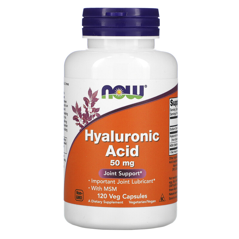 Now Foods, Hyaluronic Acid with MSM, 50 mg, 120 Veg Capsules iHerb