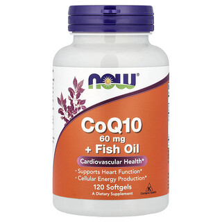NOW Foods, Омега-3 балық майы бар CoQ10, 120 софтгеллар