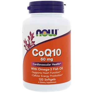 Now Foods, CoQ10, 60 мг, 120 мягких желатиновых капсул