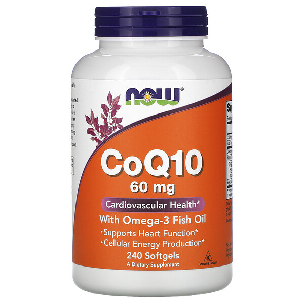 Is Coq10 And Fish Oil The Same Now Foods, CoQ10 with Omega-3 Fish Oil, 60 mg, 240 Softgels - iHerb