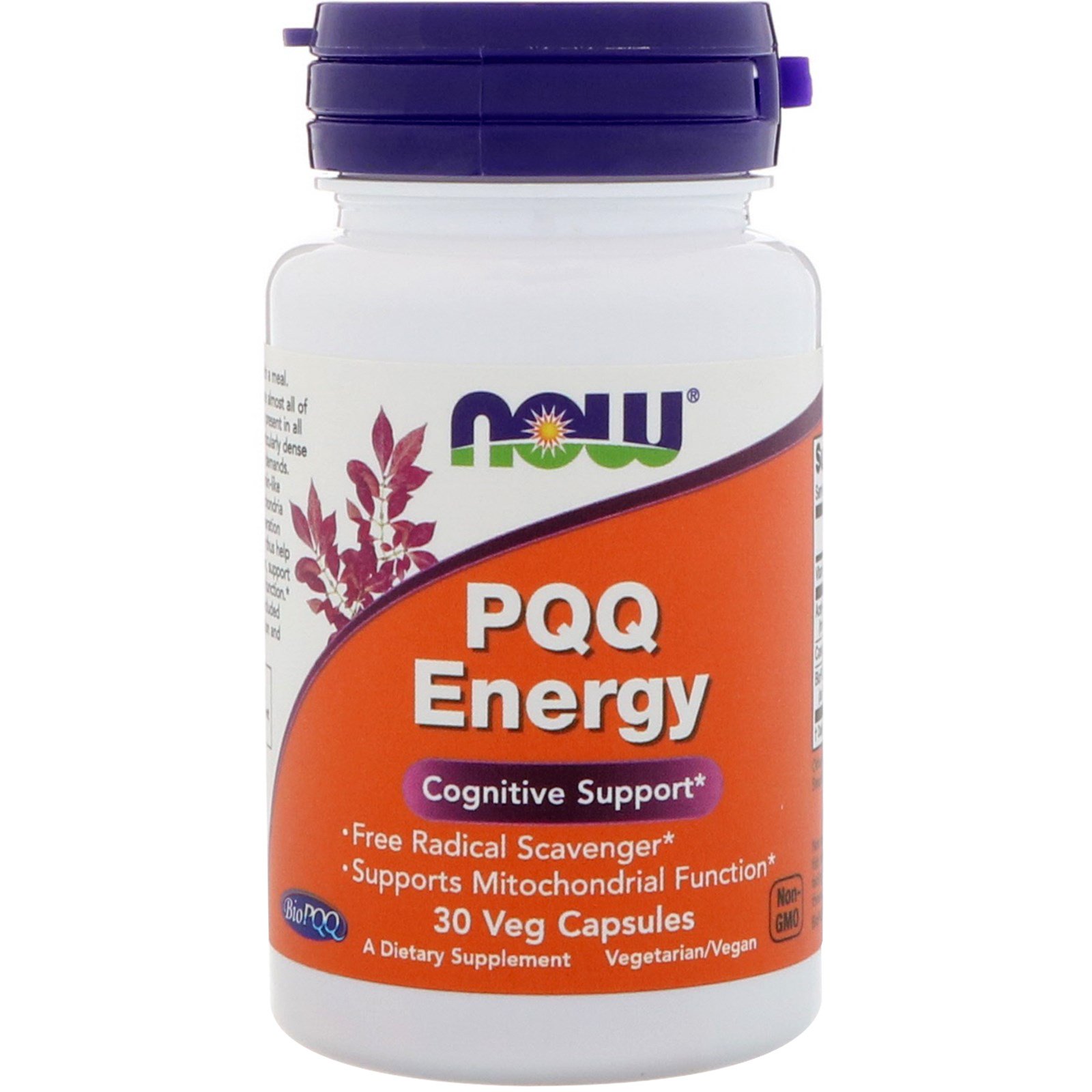 Now Foods PQQ Energy 30 Veg Capsules GMP Quality Assured, Vegan