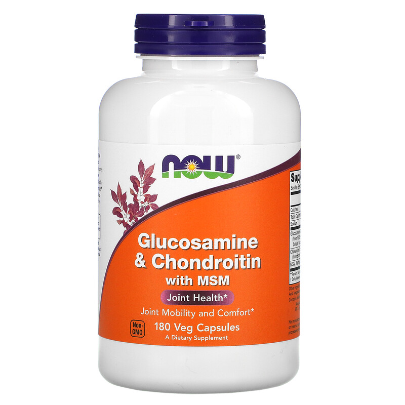 Now Foods, Glucosamine & Chondroitin with MSM, 180 Veg Capsules iHerb