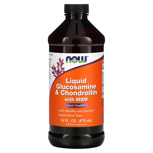 Now Foods‏, Liquid Glucosamine & Chondroitin with MSM, 16 fl oz (473 ml)