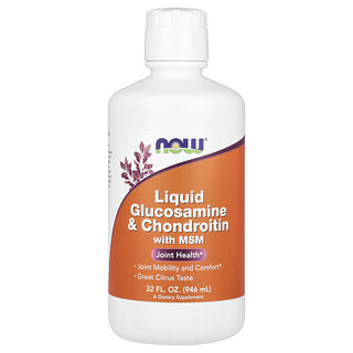 NOW Foods, Flüssiges Glucosamin und Chondroitin mit MSM, Zitrus, 946 ml (32 fl. oz.)