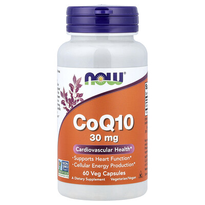 NOW Foods, CoQ10, 30 mg, 60 cápsulas vegetales