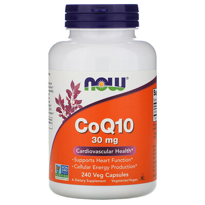 Now Foods CoQ10, 30 мг, 240 растительных капсул