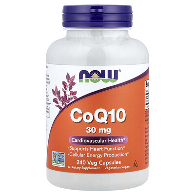 NOW Foods, CoQ10, 30 mg, 240 cápsulas vegetales