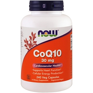 Now Foods, CoQ10, 30 мг, 240 растительных капсул