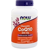 Now Foods, CoQ10, With Vitamin E and Lecithin Chewable, 200 mg, 90 Lozenges отзывы