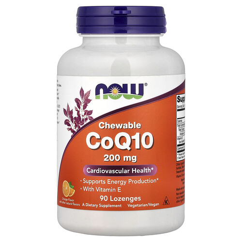NOW Foods チューイング CoQ10 ウィズ ビタミンE オレンジ ロゼンジ90粒