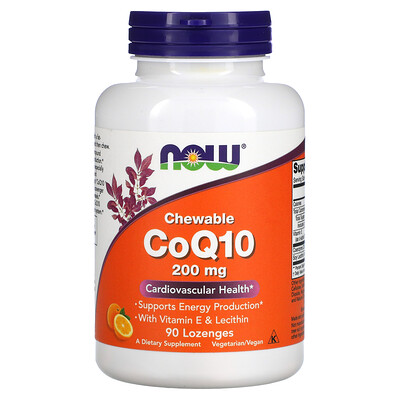 

NOW Foods Chewable CoQ10 200 mg 90 Lozenges