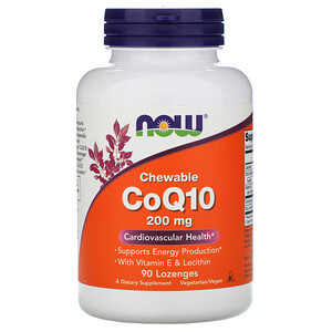 Отзывы о Now Foods, CoQ10 Chewable, 200 mg, 90 Lozenges