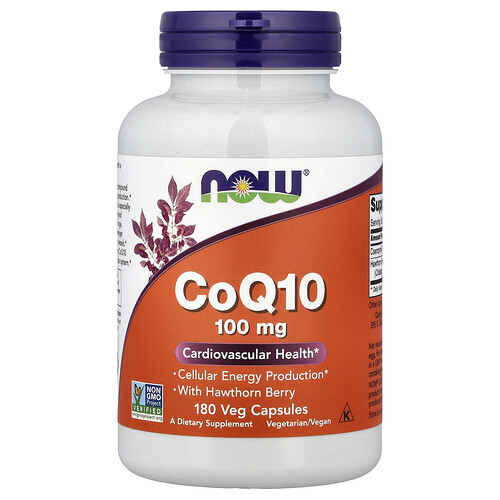 NOW Foods CoQ10 ウィズ ホーソンベリー ベジカプセル180粒