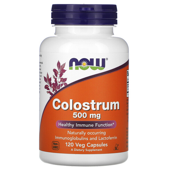 NOW Foods, コロストラム、500mg、植物性カプセル120粒