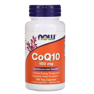 Now Foods, CoQ10, 150 mg, 100 cápsulas vegetarianas