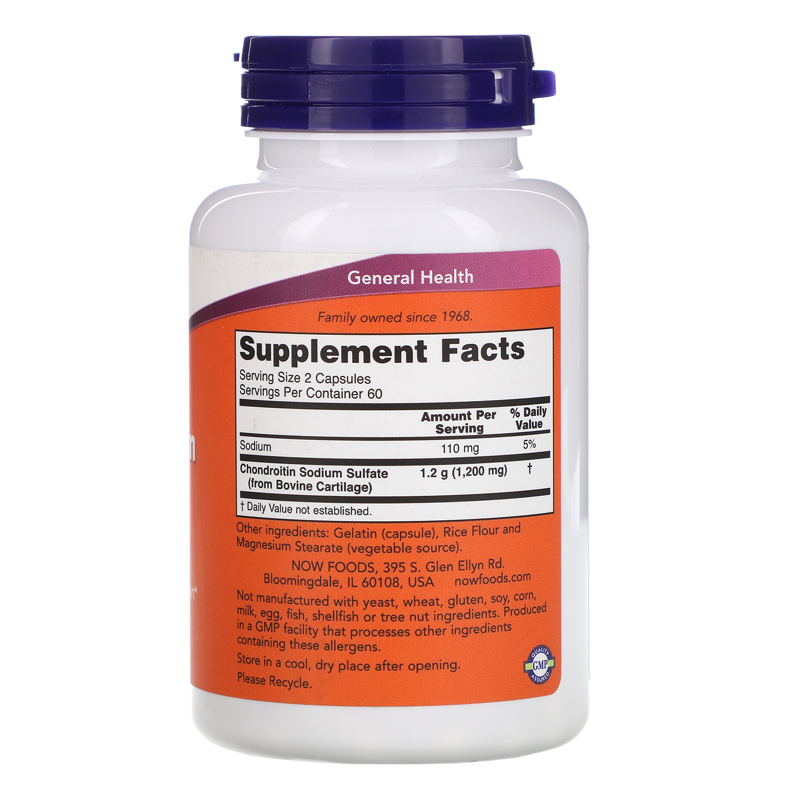 Now Foods, Chondroitin Sulfate, 600 mg, 120 Capsules iHerb