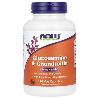 NOW Foods, Glucosamina y condroitina, 120 cápsulas vegetales