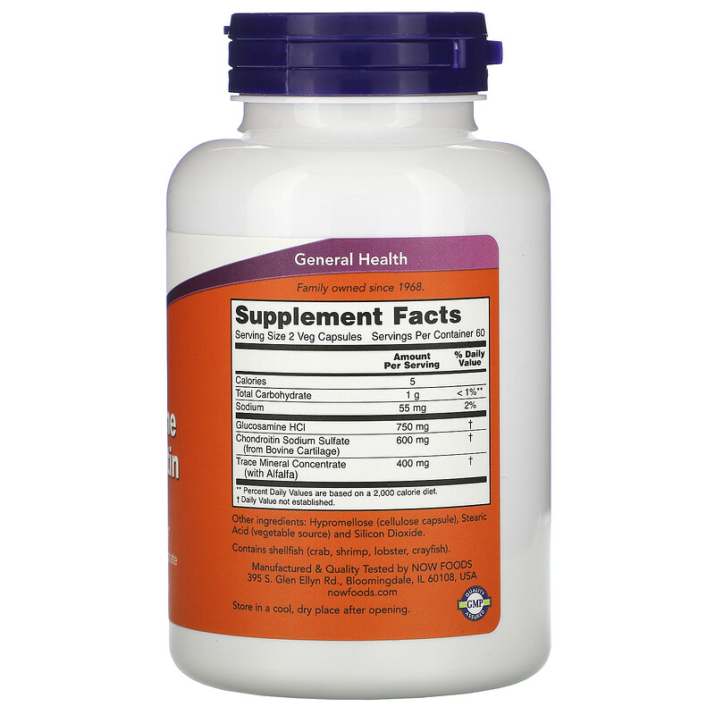 Now Foods, Glucosamine & Chondroitin, 120 Veg Capsules iHerb