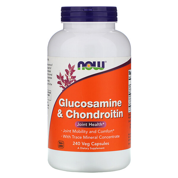 Now Foods, Glucosamine et chondroïtine, 240 capsules végétales
