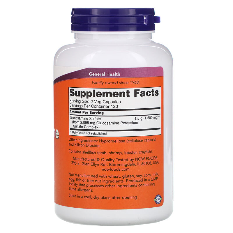 NOW Foods, Glucosamine Sulfate, 750 Mg, 240 Veg Capsules