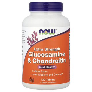 NOW Foods, Glukozamín a chondroitín, extra silný, 120 tabliet