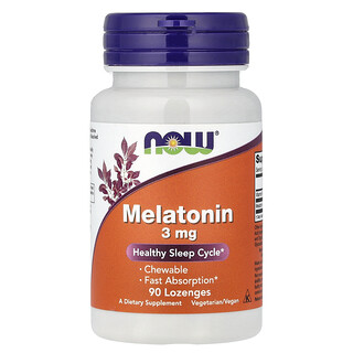 NOW Foods, Melatonin, 3 mg, 90 pasztilla