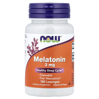 NOW Foods, Melatonin, 3 mg, 180 pasztilla