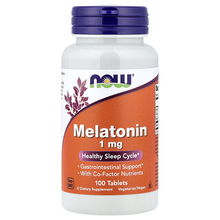 NOW Foods, Melatonin, 1 mg, 100 tabletta