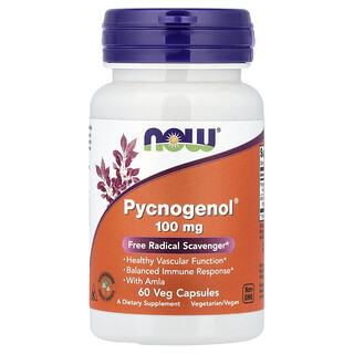 NOW Foods, Pycnogenol® con grosellero de la India, 60 cápsulas vegetales