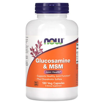 

NOW Foods Глюкозамин и МСМ 180 растительных капсул