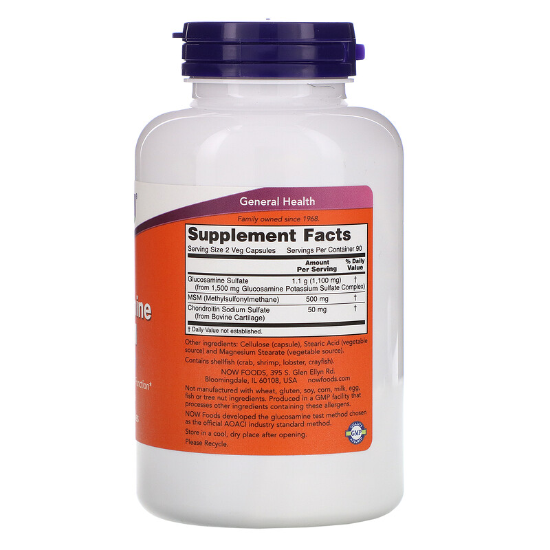 Now Foods, Glucosamine & MSM, 180 Veg Capsules iHerb