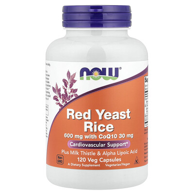 NOW Foods, Arroz de levadura roja, 120 cápsulas vegetales