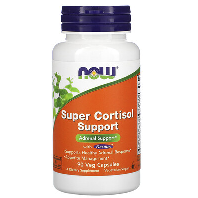NOW Foods Super Cortisol Support препарат для поддержания уровня кортизола 90 растительных капсул