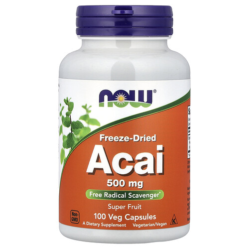 NOW Foods, Freeze-Dried Acai, 500 mg, 100 Veg Capsules