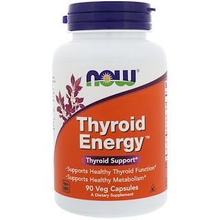 Now Foods, Thyroid Energy, 90 растительных капсул