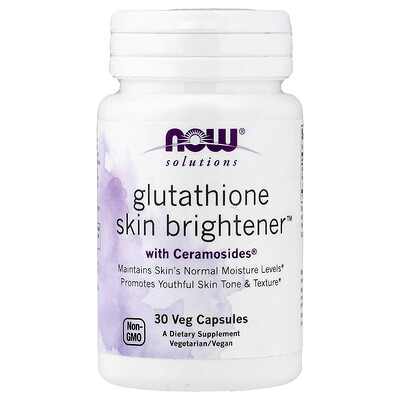 NOW Foods, Solutions, Glutathione Skin Brightener™, 30 cápsulas vegetales