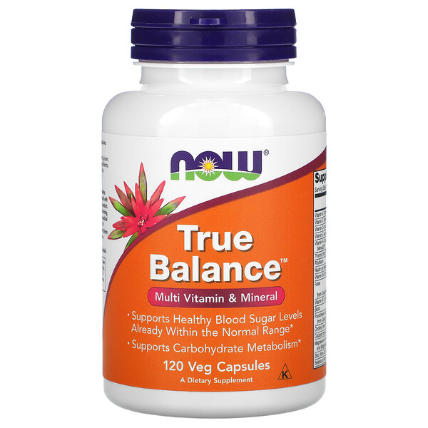 Now Foods‏, True Balance, מולטי-ויטמין ומינרלים לאיזון, 120 כמוסות צמחיות