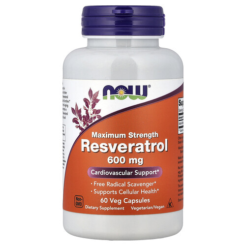 Now Foods Resveratrol, 600 mg, 60 Veg Capsule
