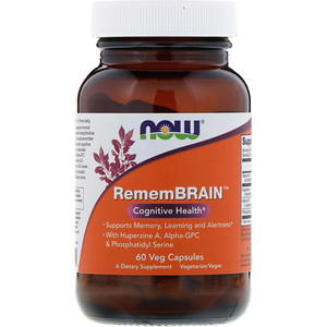 Отзывы о Now Foods, RememBrain, Cognitive Health, 60 Veg Capsules