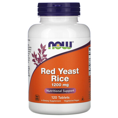 Now Foods красный ферментированный рис, 1200 мг, 120 таблеток