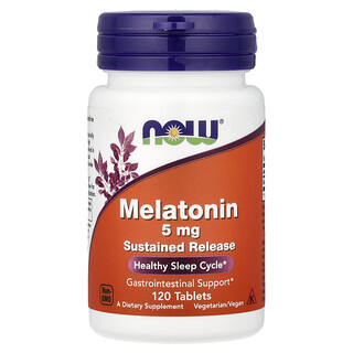 NOW Foods, Melatonin, 5 mg, 120 tabletta