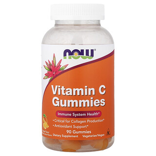 NOW Foods, Vitamin C Gummies, Orange, 90 Gummies (125 mg per Gummy)