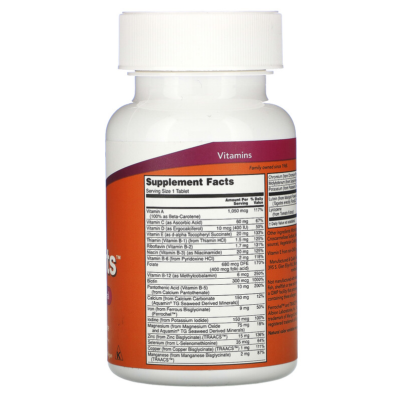 NOW Foods, Daily Vits, Multi Vitamin & Mineral with Lutein & Lycopene