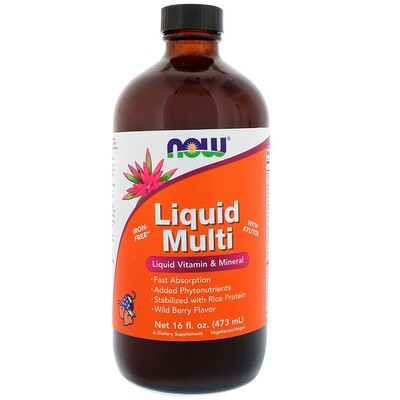 

Now Foods Пищевая добавка Liquid Multi, со вкусом диких ягод, 16 жидких унций (473 мл)