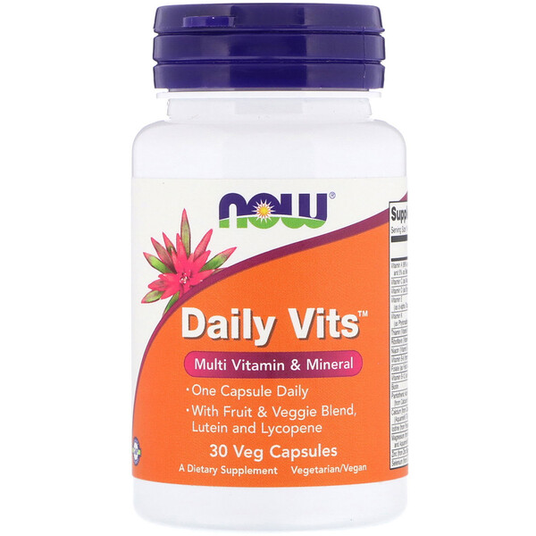 Daily Vits, Suplemento multivitamínico y mineral, 30 cápsulas vegetales